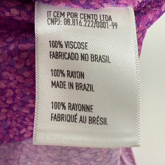 Vix Paula Hermanny Diane Ditsy Print Wrap Mini Skirt Women's Sze S Purple Ruffle - Picture 6 of 7